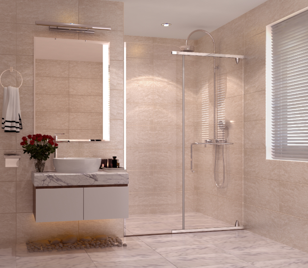 Mẫu nhà vệ sinh bằng kính đẹp tiện lợi