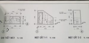 Bản vẽ nhà vệ sinh dưới gầm cầu thang